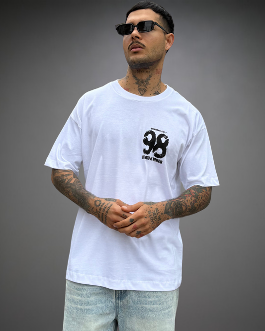Polo Hombre Oversize Beats 98 - Blanco