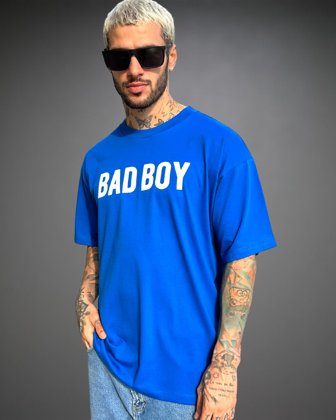 Polo Hombre Oversize Bad Boy - Azul