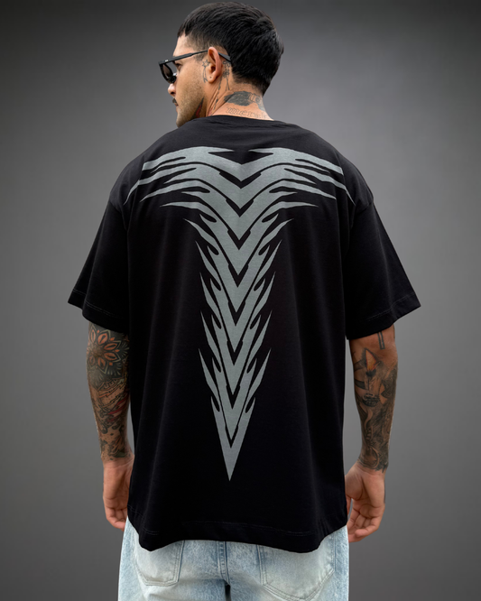 Polo Hombre Oversize Alien Back - Negro