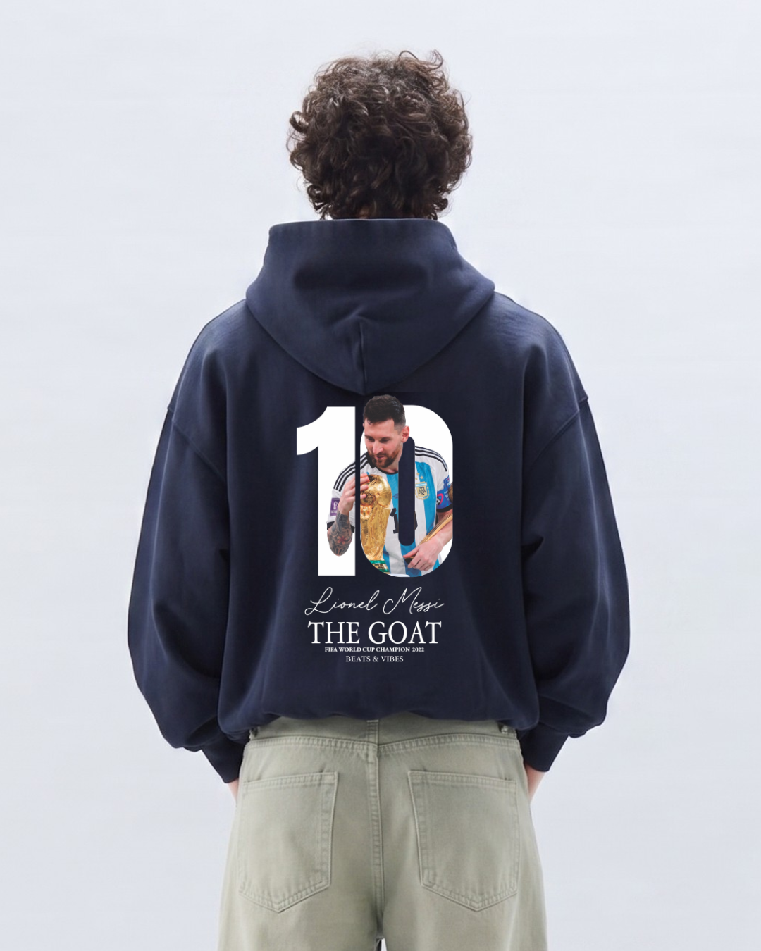 PROMO 2 X 130 - Hoodie Oversize "Messi THE GOAT"