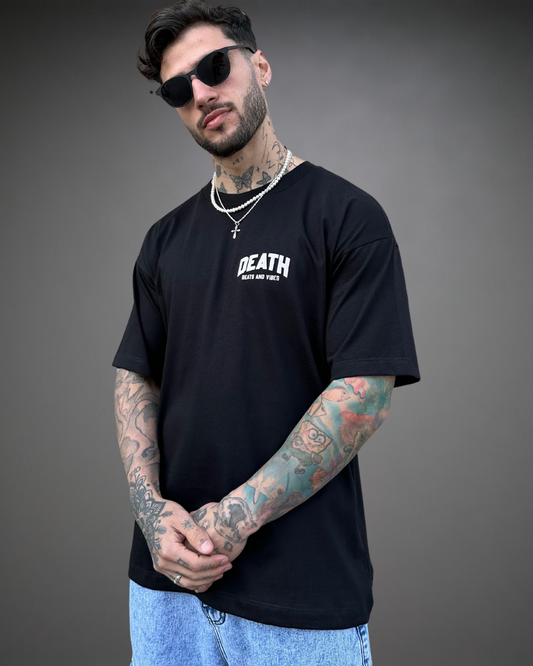 Polo Hombre Oversize DEATH - Negro