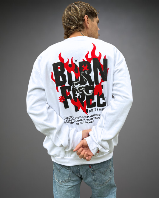 Polera Hombre Oversize Born Free - Blanco