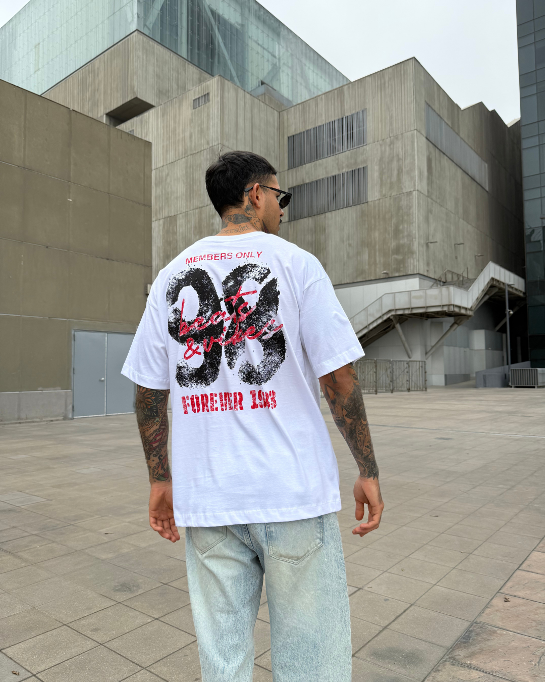 Polo Hombre Oversize Beats 98 - Blanco