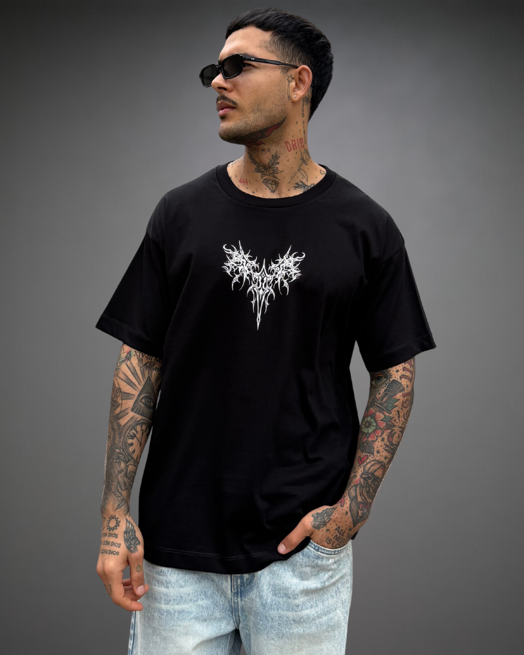 Polo Hombre Oversize Tribal 5.0 - Negro