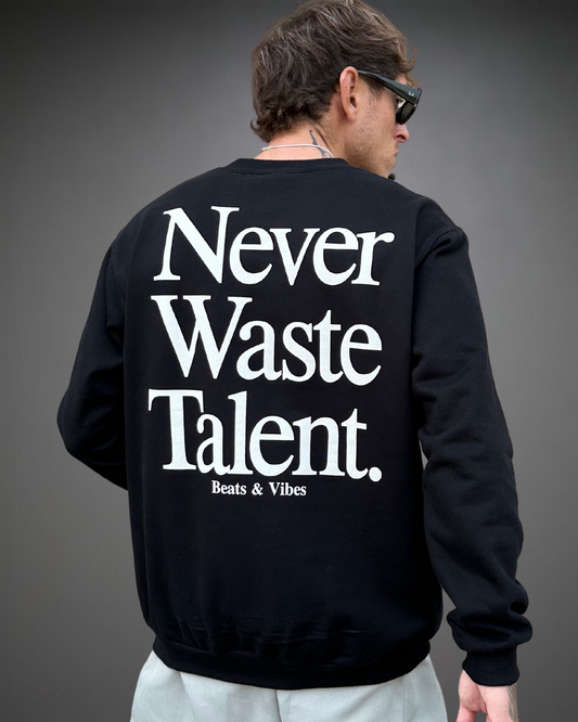 Polera Hombre Oversize Never Waste Talent - Negro