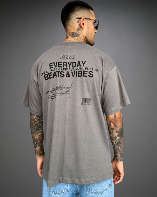 Polo Hombre Oversize EveryDay Beats - Plomo2