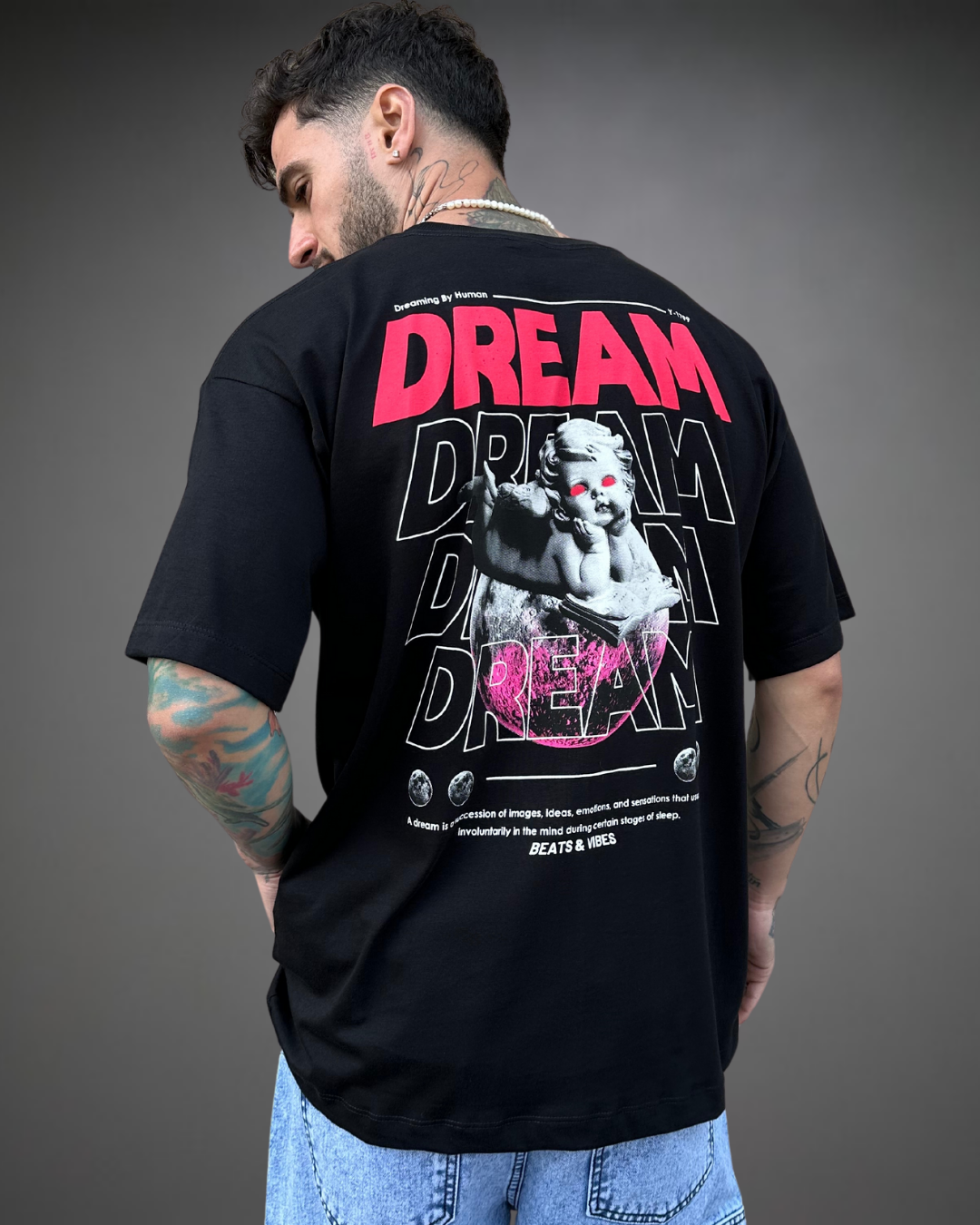 Polo Hombre Oversize DREAM Angel - Negro