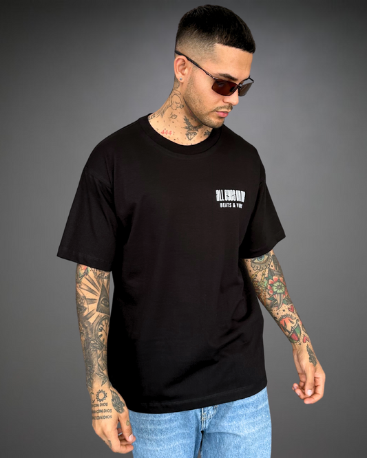 Polo Hombre Oversize All Eyes Tupac - Negro