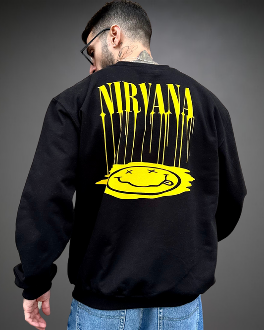 Polera Hombre Oversize Nirvana - Negro