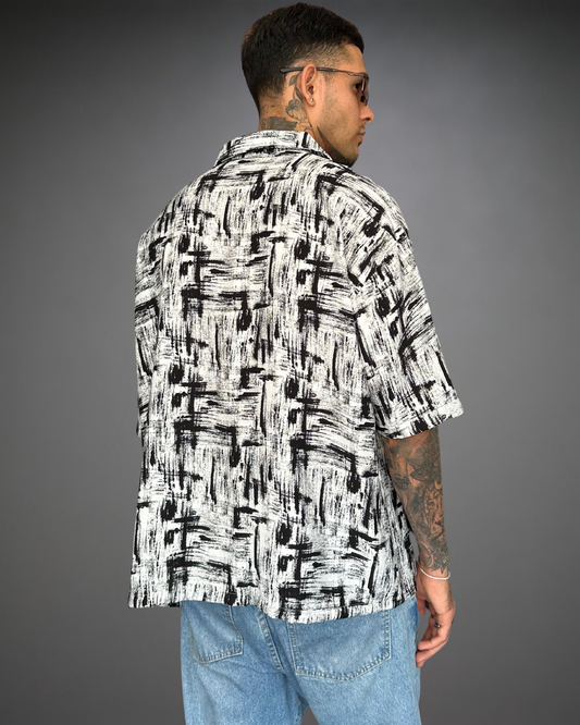 Camisa Hombre Oversize Detroit - Negro