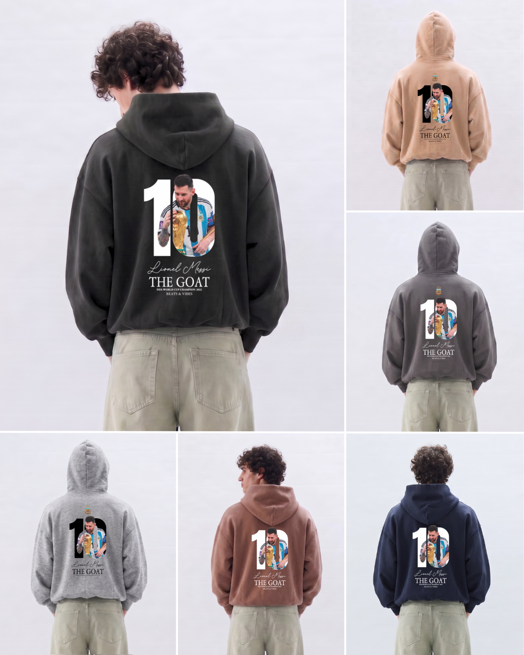 PROMO 2 X 130 - Hoodie Oversize "Messi THE GOAT"