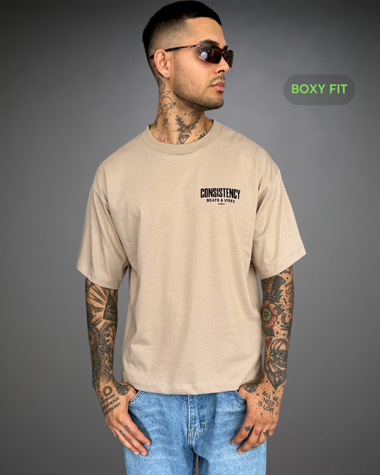 Polo Hombre Boxy Fit CONSISTENCY - Arena Oscuro