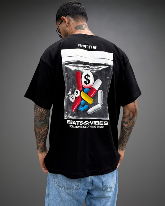 Polo Hombre Oversize The Pills Bag - Negro