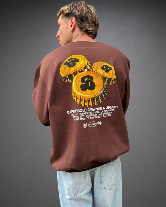 Polera Hombre Oversize Caps Of Gold - Marrón