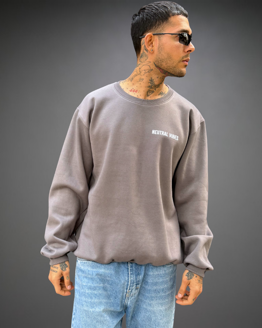 Polera Hombre Oversize Neutral Vibes - Plomo