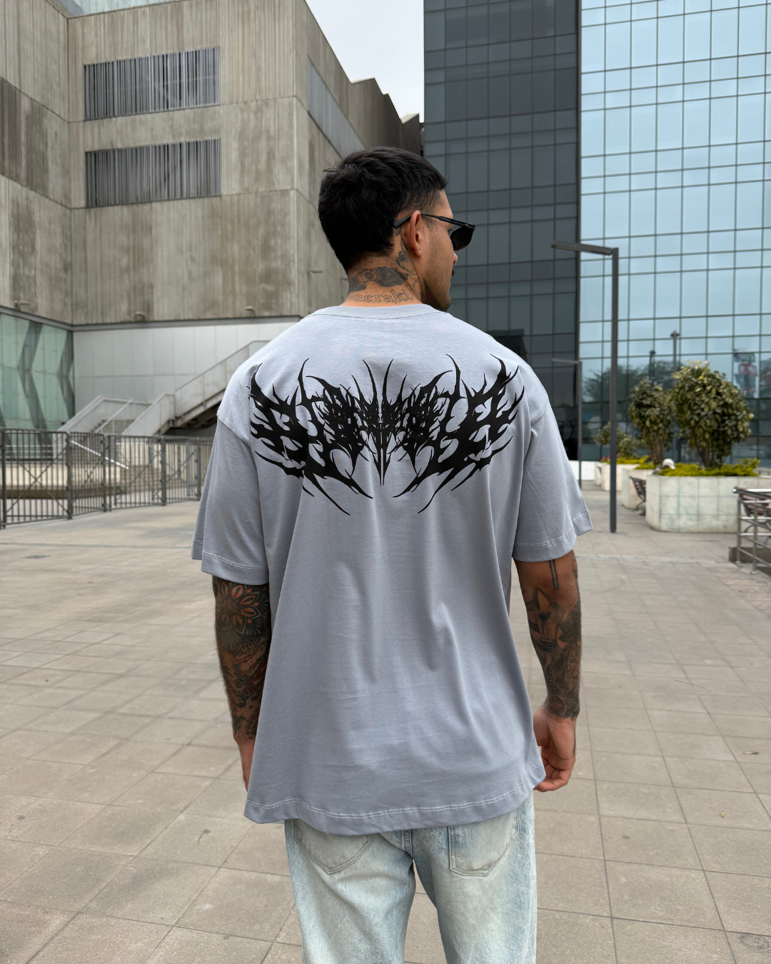 Polo Hombre Oversize Big Tribal - Plata