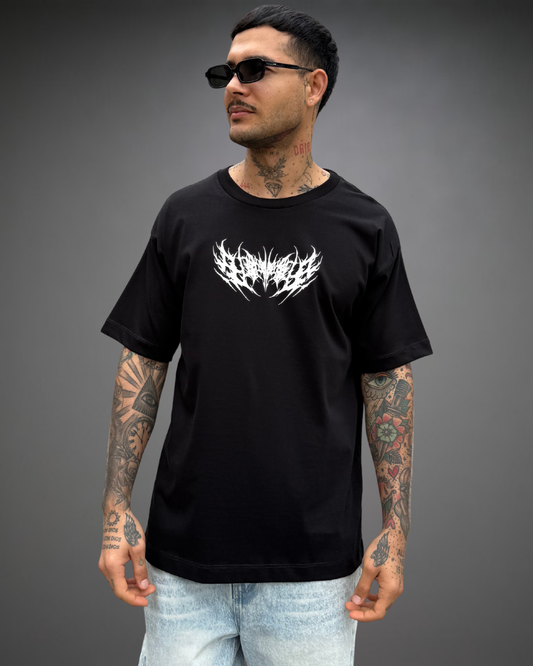 Polo Hombre Oversize Big Tribal - Negro