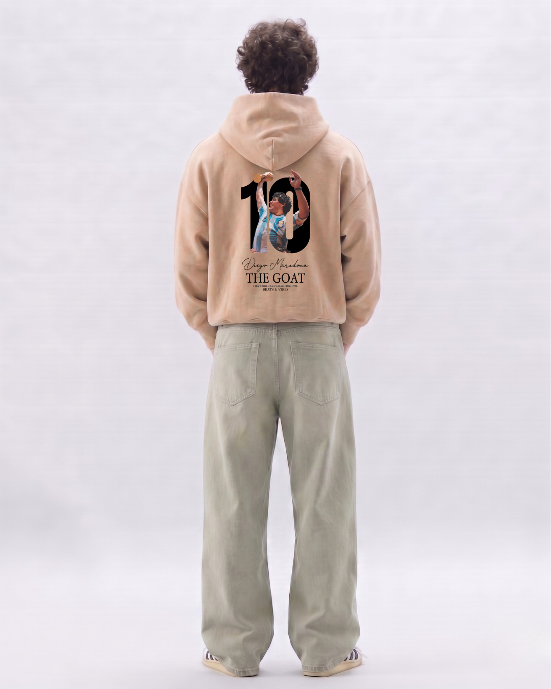 Hoodie "Maradona THE GOAT" – Edición Campeón del Mundo / Arena