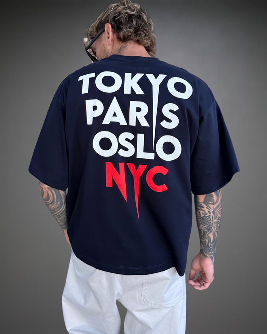 Polo Hombre Boxy Fit OSLO - Azul Noche