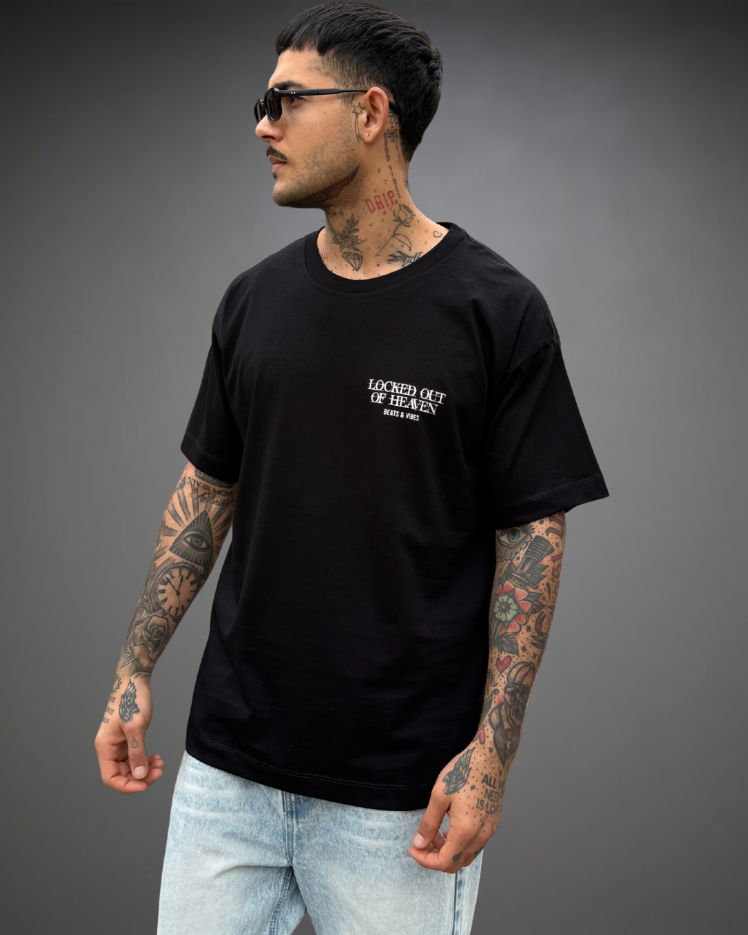 Polo Hombre Oversize Locked Out - Negro