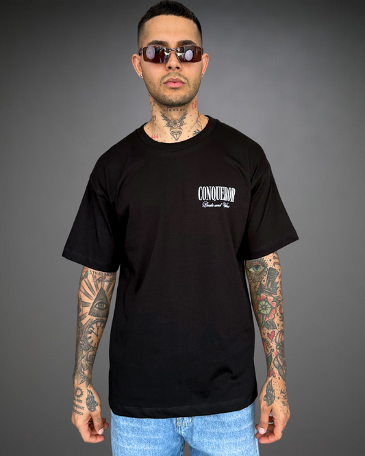 Polo Hombre Oversize Conqueror - Negro