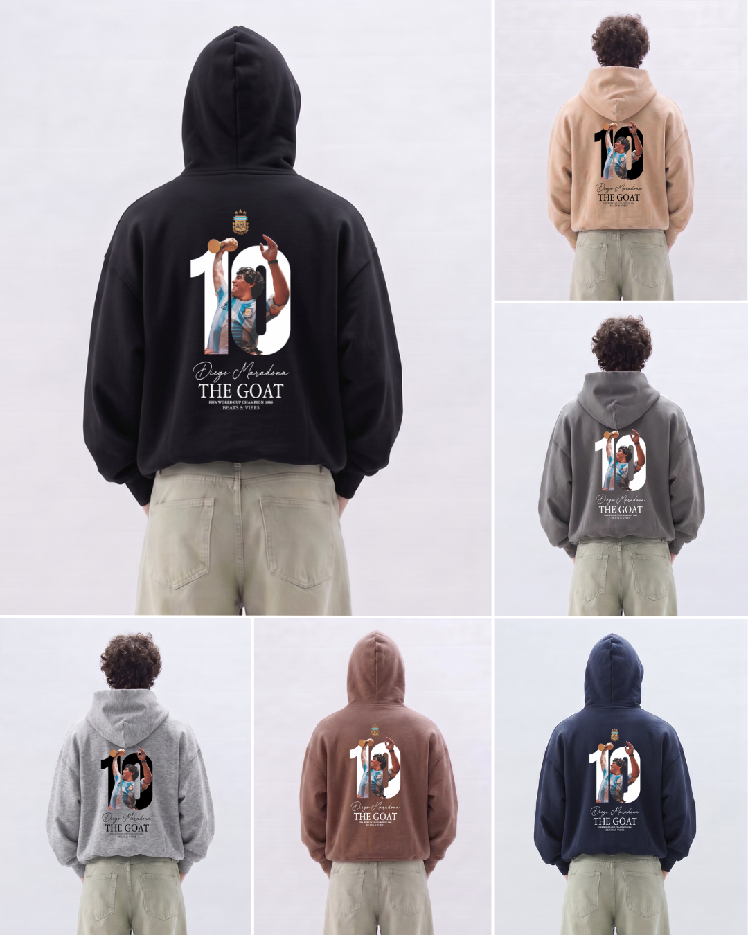 PROMO 2 X 130 - Hoodie Oversize "Maradona THE GOAT"