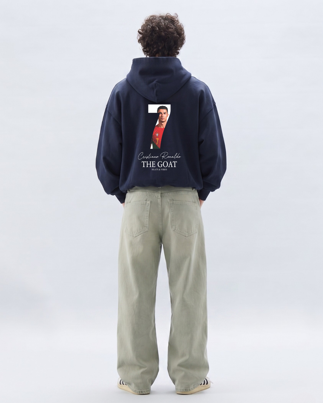 Hoodie "CR7 THE GOAT" – Azul Noche