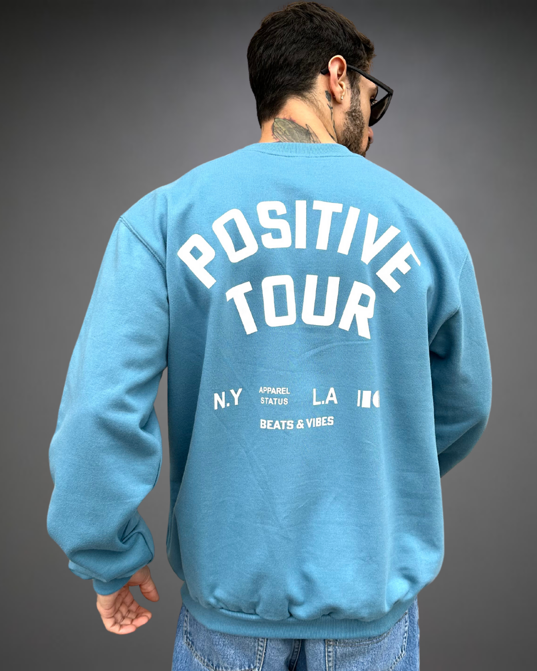 Polera Hombre Oversize Positive Tour - Denim