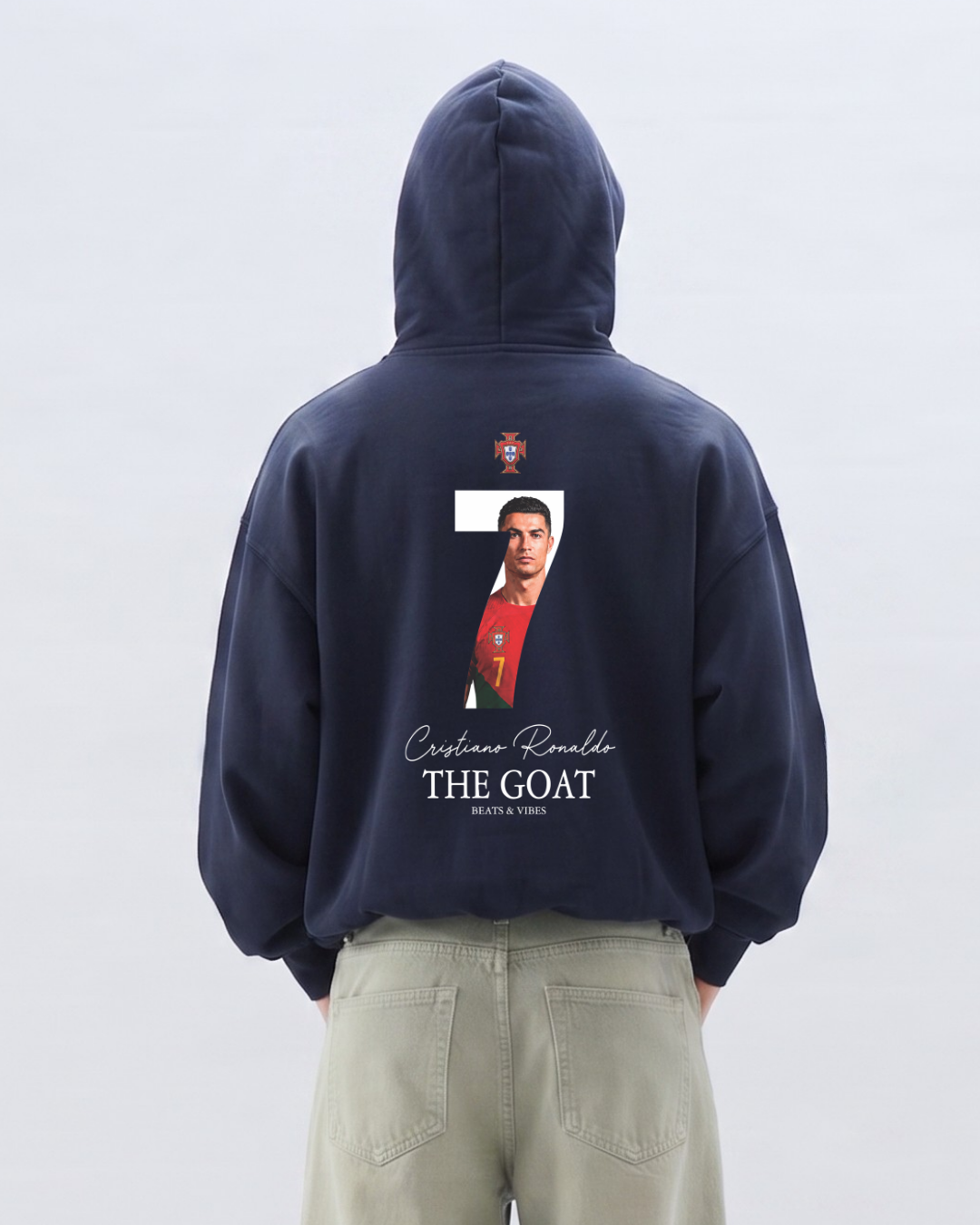 Hoodie "CR7 THE GOAT" – Azul Noche