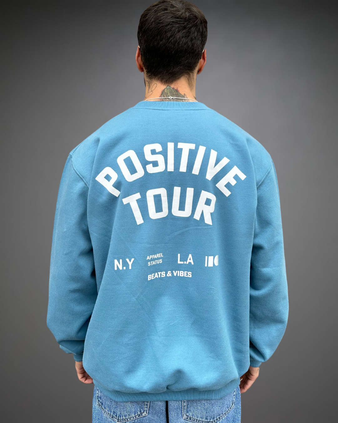 Polera Hombre Oversize Positive Tour - Denim