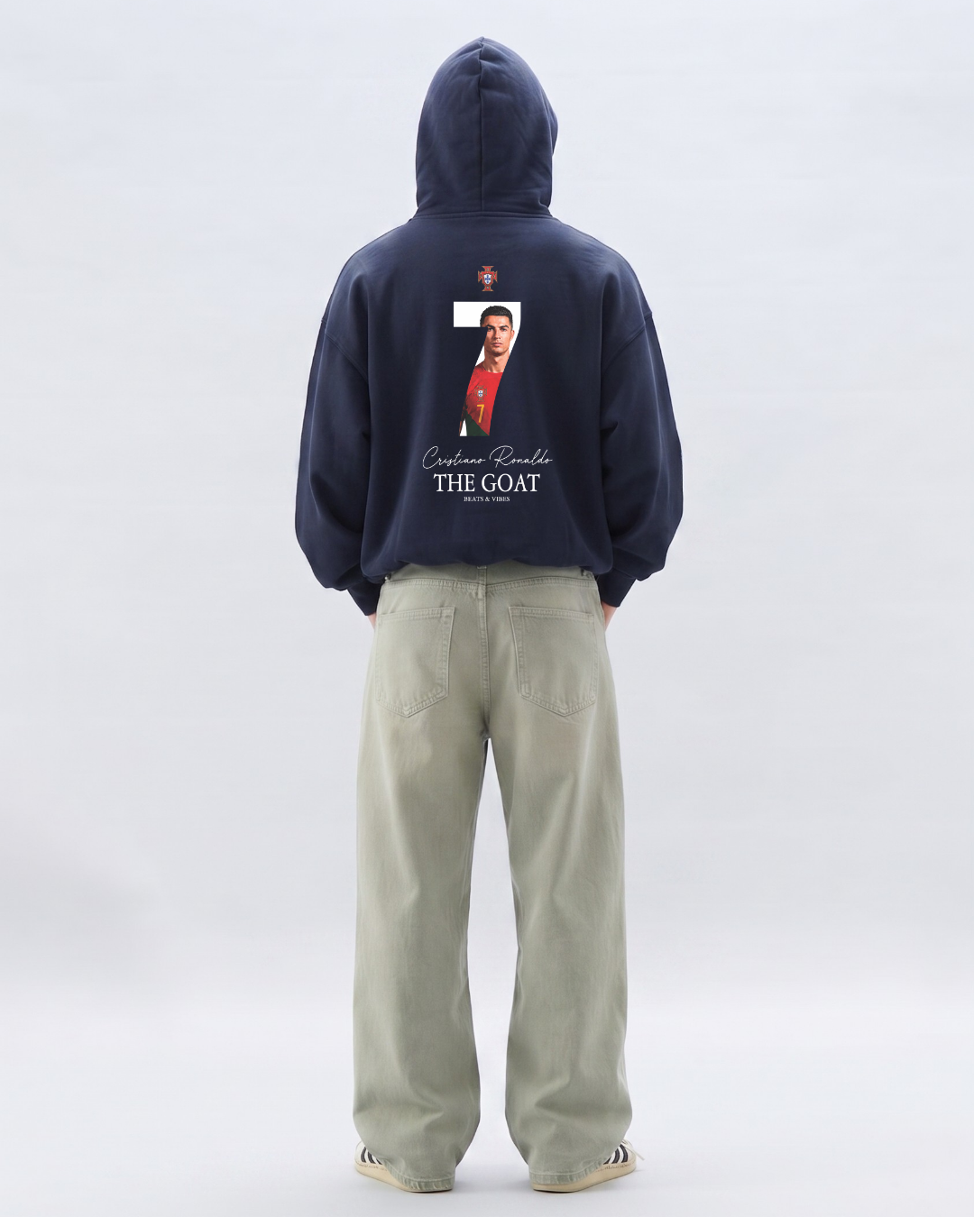 Hoodie "CR7 THE GOAT" – Azul Noche