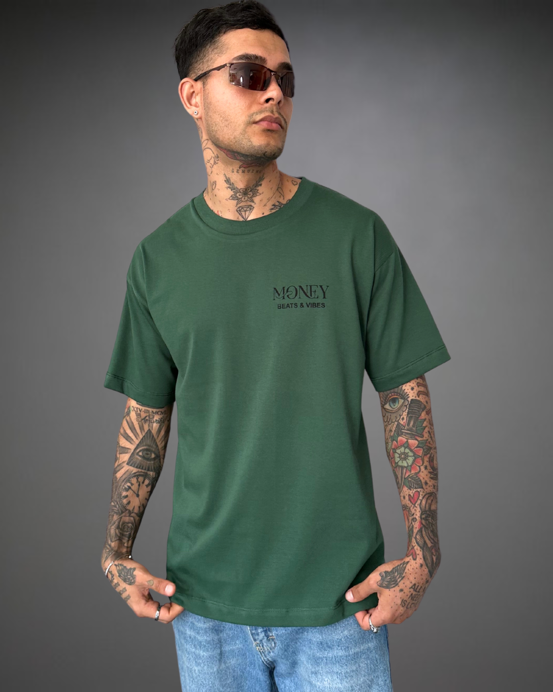 Polo Hombre Oversize Money Greed - Verde