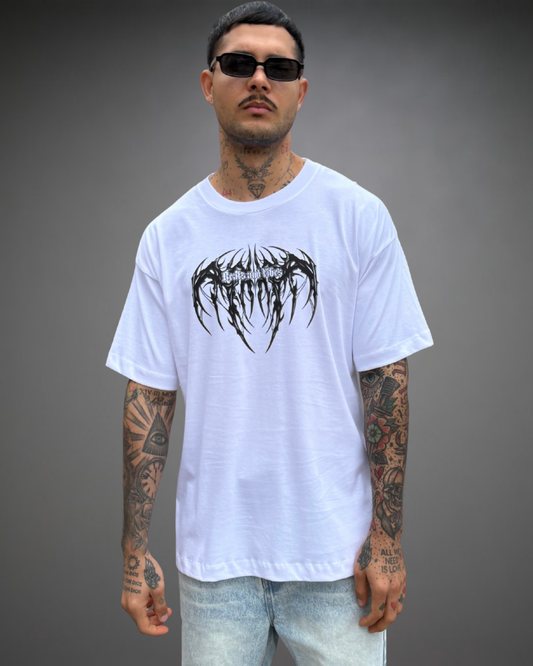 Polo Hombre Oversize True Tribal - Blanco