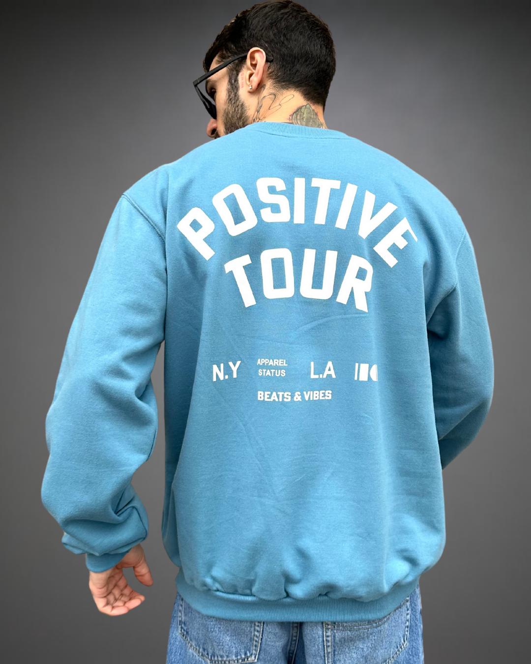 Polera Hombre Oversize Positive Tour - Denim