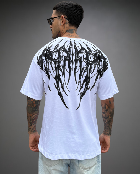 Polo Hombre Oversize True Tribal - Blanco