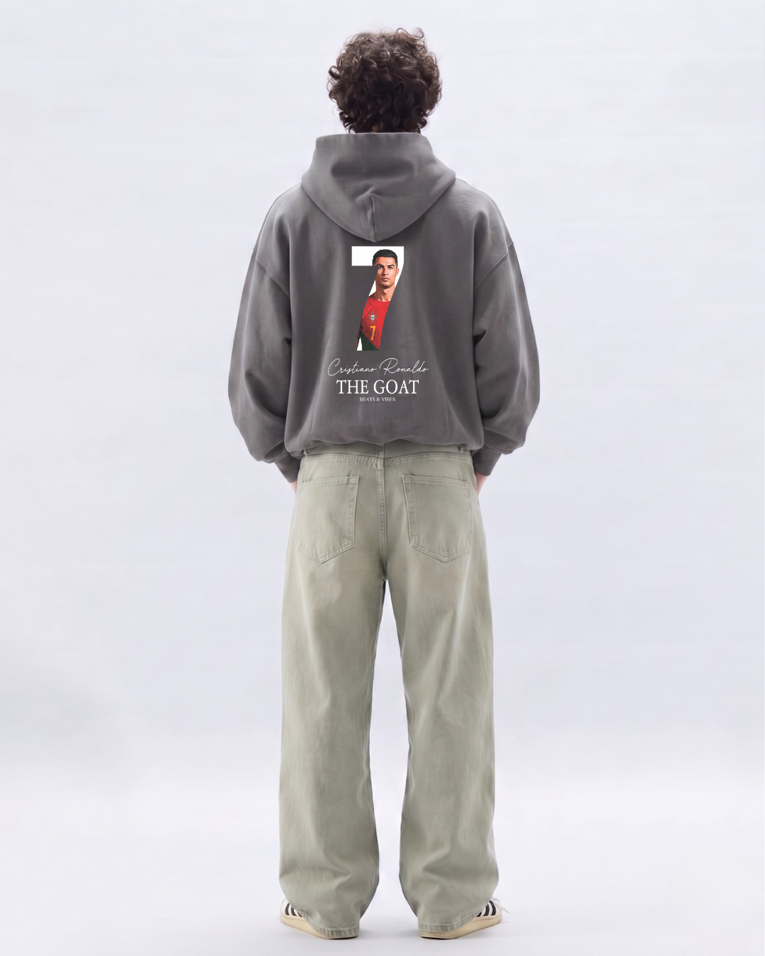 Hoodie "CR7 THE GOAT" –  Plomo