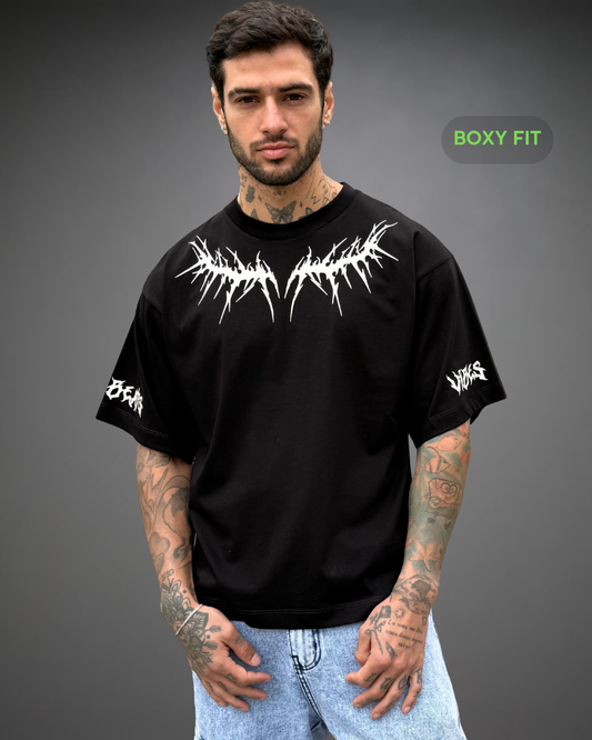 Polo Hombre Boxy Fit Rounded Tribe Neck 2.0 - Negro