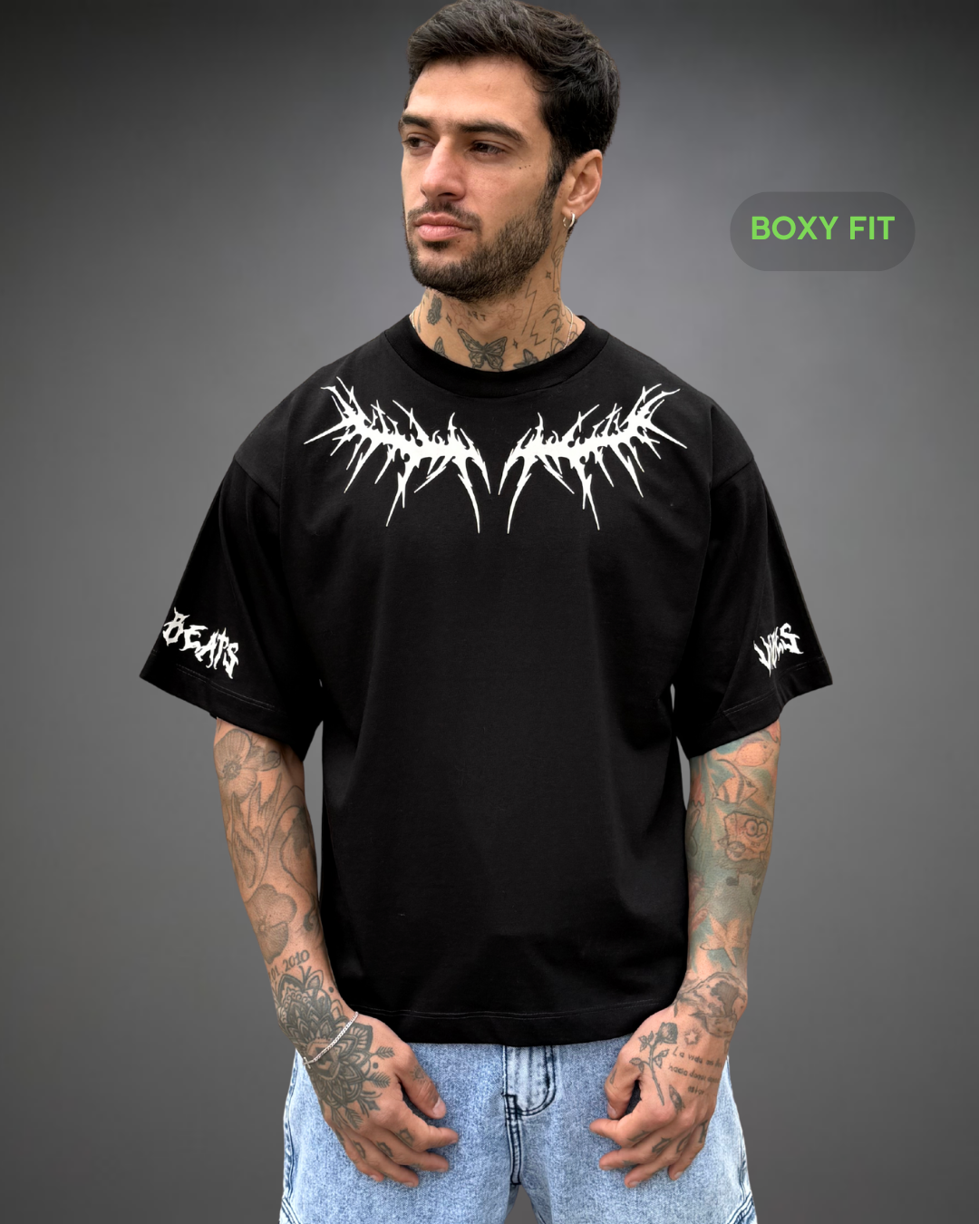 Polo Hombre Boxy Fit Rounded Tribe Neck 2.0 - Negro