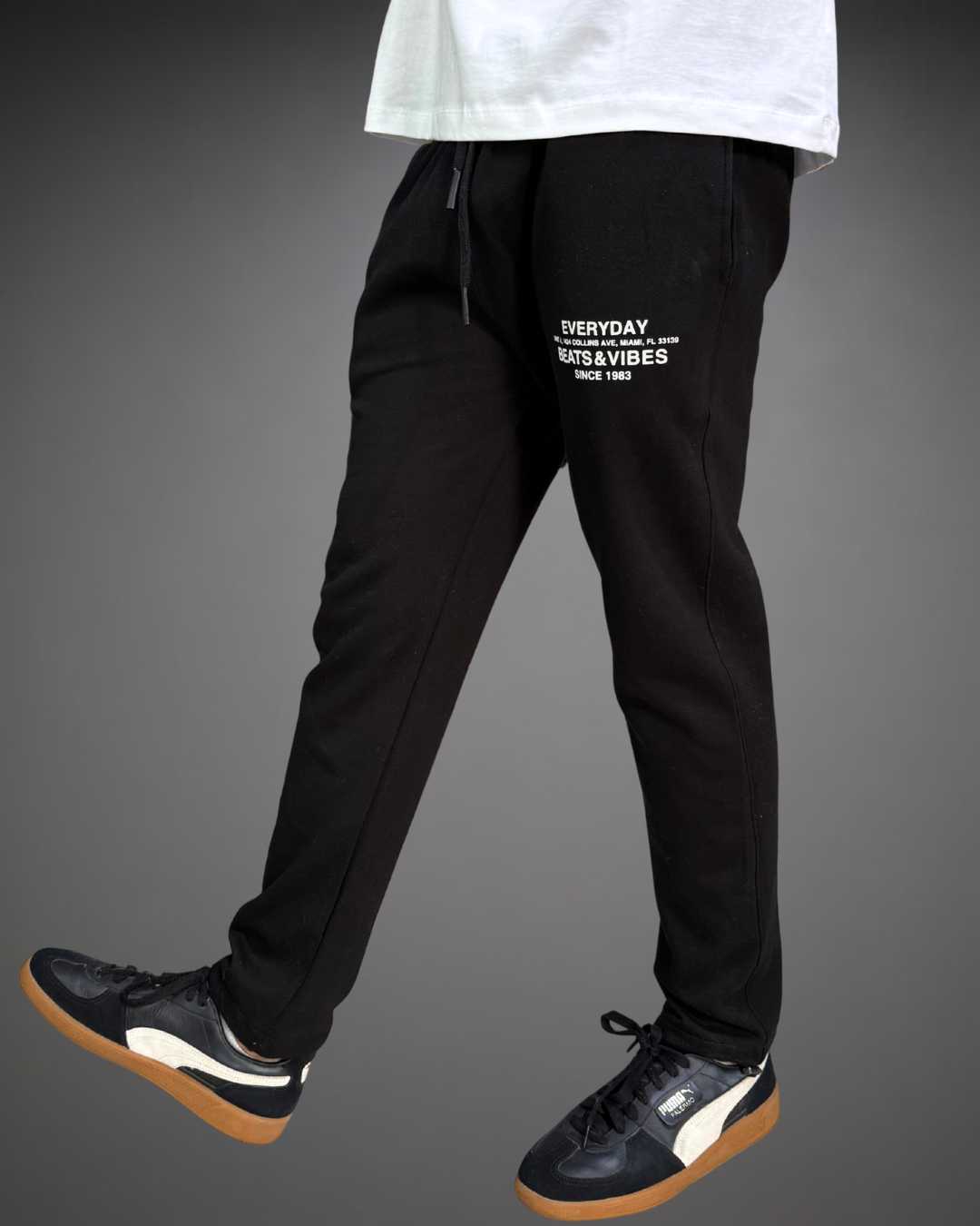 Jogger Recto Hombre Straight EveryDay Beats  - Negro