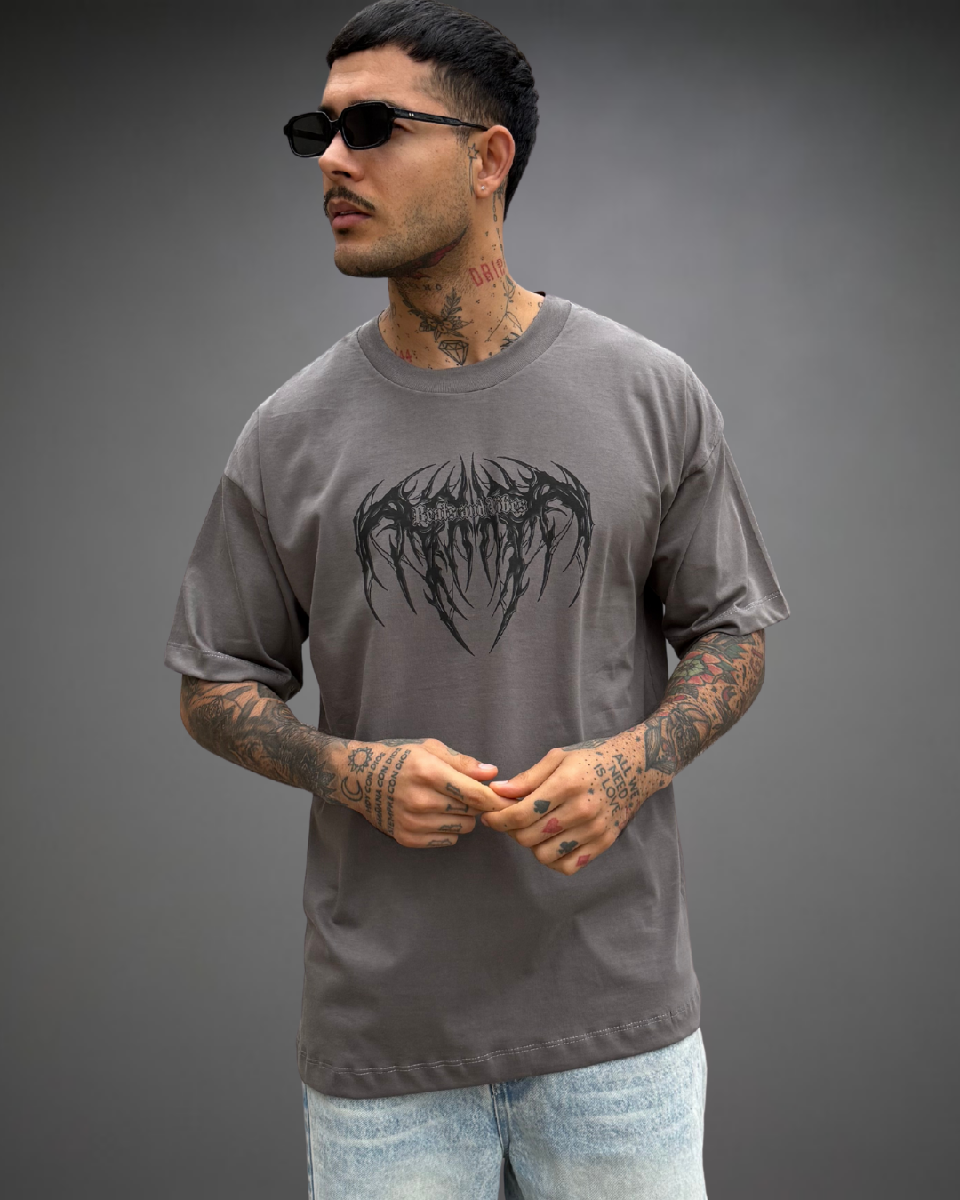 Polo Hombre Oversize True Tribal - Plomo