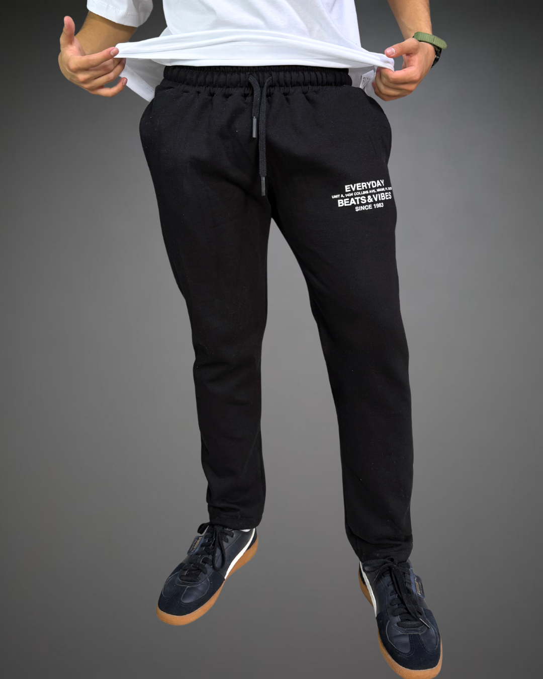 Jogger Recto Hombre Straight EveryDay Beats  - Negro