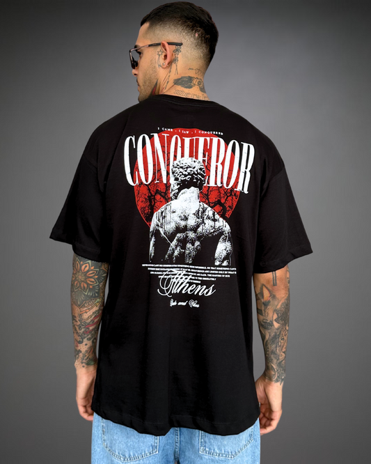Polo Hombre Oversize Conqueror - Negro
