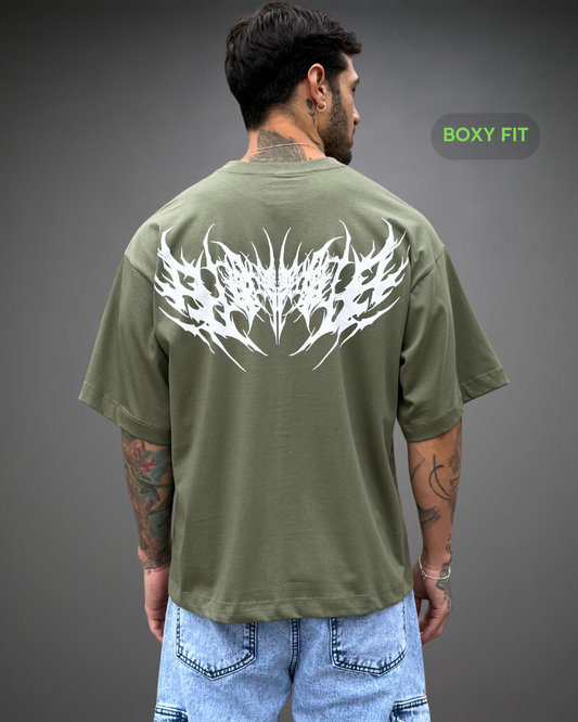 Polo Hombre Boxy Fit The Dark Sign - Verde