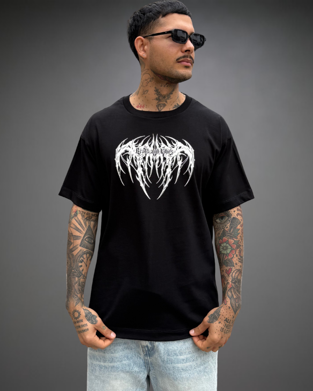 Polo Hombre Oversize True Tribal - Negro