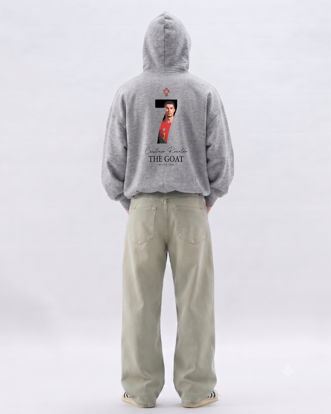 Hoodie "CR7 THE GOAT" – Gris