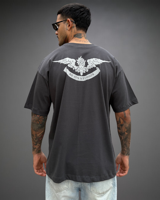 Polo Hombre Oversize Angel Studios Bk - Plomo