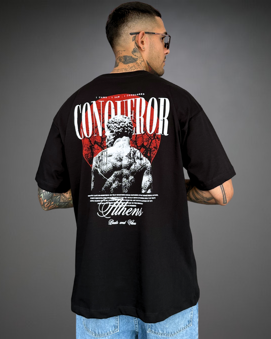 Polo Hombre Oversize Conqueror - Negro