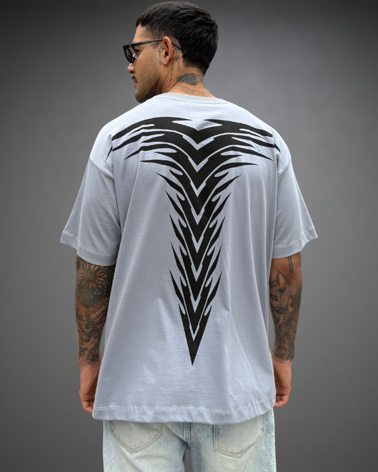 Polo Hombre Oversize Alien Back - Plata