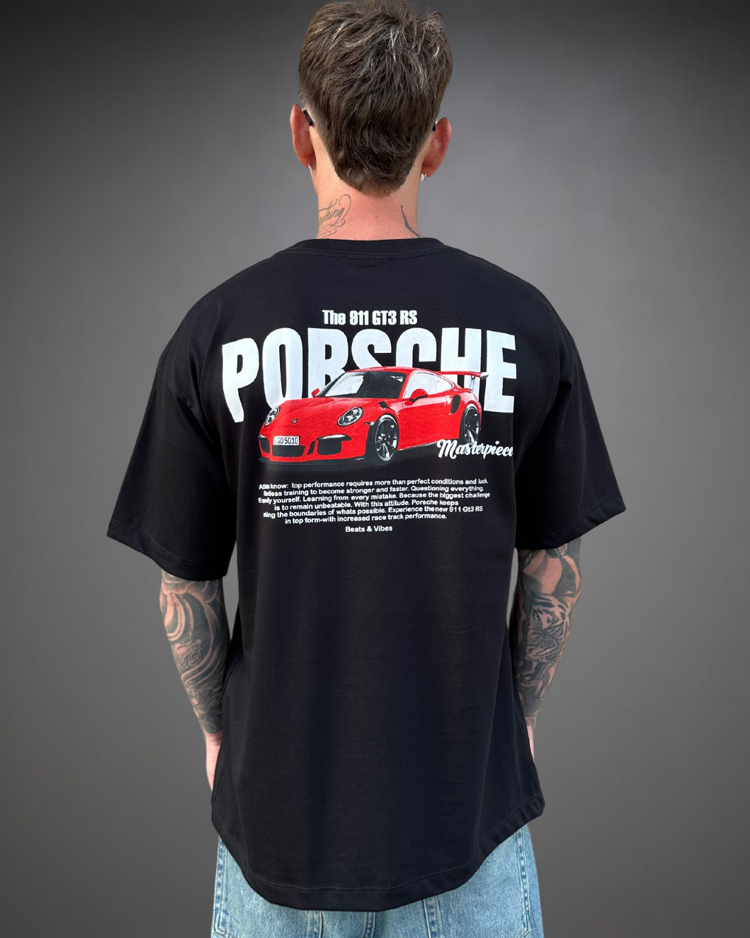 Polo Hombre Oversize Porsche 911 - Negro