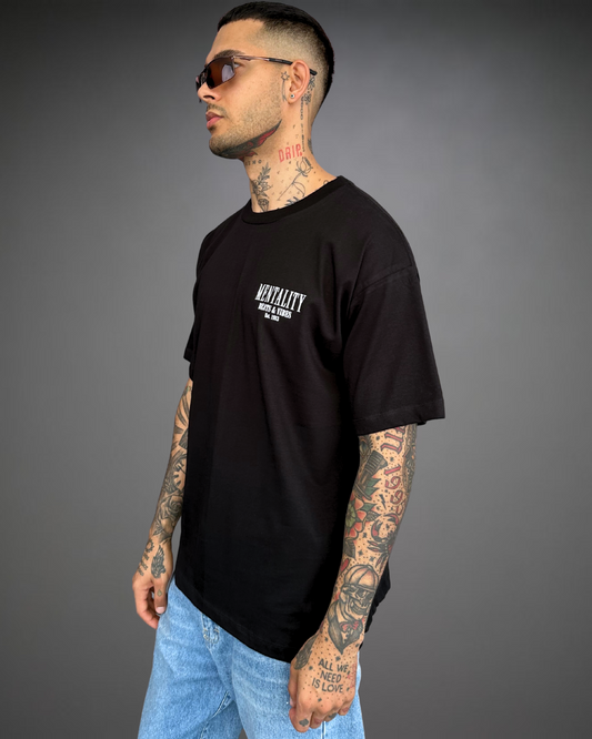 Polo Hombre Oversize Lion Mentality - Negro